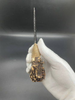 Нож обсидиановый с рукоятью из рога косули 18 см