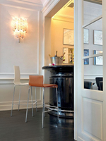 Стул пластиковый барный Papatya Icon-B, хромированный, белый