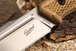 Нож Kizlyar Supreme BAIKAL D2 SW WH LS (StoneWash, Walnut Handle, Leather Sheath)