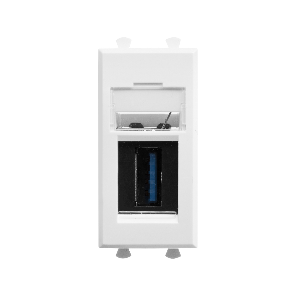 USB 3.0 розетка модульная, тип А-А, "Avanti", "Белое облако", 1 модуль