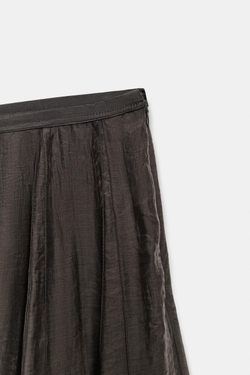 ZARA КОМБИНИРОВАННАЯ СТРУЯЩАЯСЯ ЮБКА — ZW COLLECTION, КОРИЧНЕВЫЙ