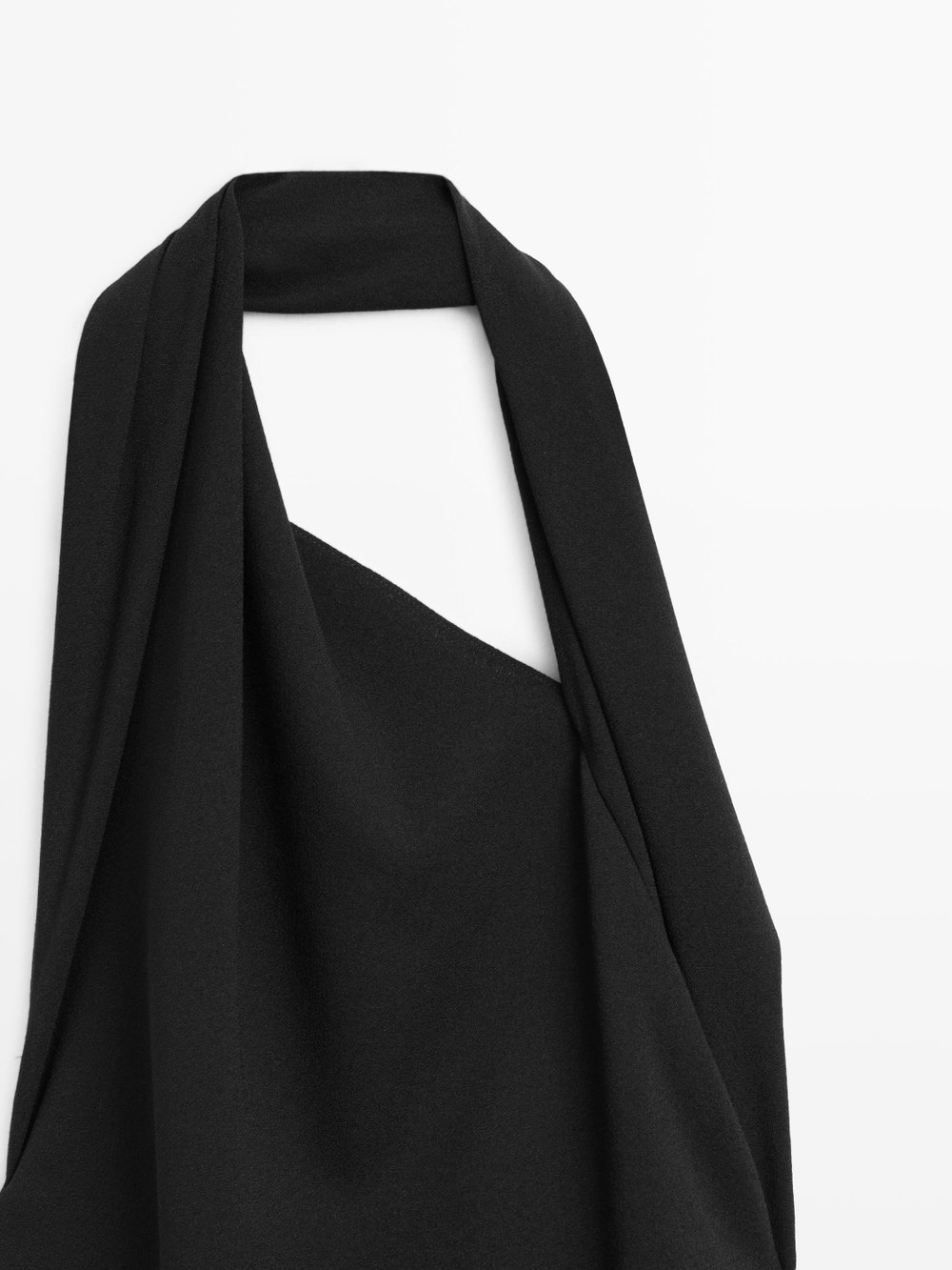 Massimo Dutti Длинное платье с воротником-халтер - Limited Edition, черный