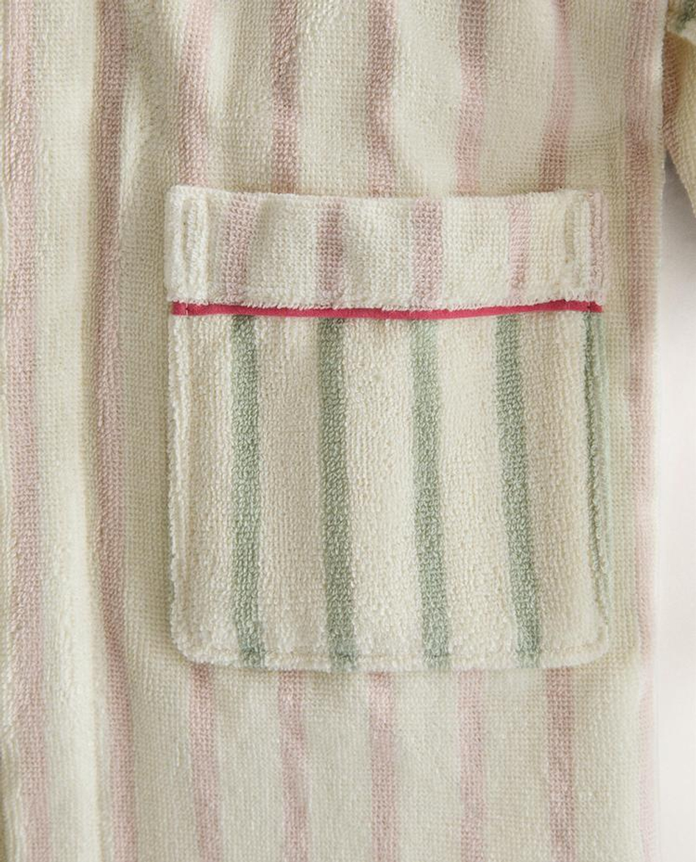 ZARA HOME ДЕТСКИЙ ХАЛАТ В ПОЛОСКУ, РОЗОВЫЙ