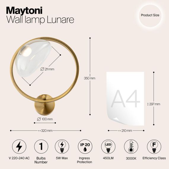 Бра Maytoni Lunare MOD327WL-L5BS3K
