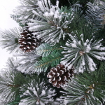 Ёлка «Царица леса» 210 см, ПВХ+леска, с белым напылением+шишки (1026 веток) (SZ1017-210)