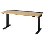 Письменный стол с регулировкой по высоте - IKEA MITTZON/МИТТЗОН ИКЕА, 140х80х62-126 см, черный/светло-коричневый