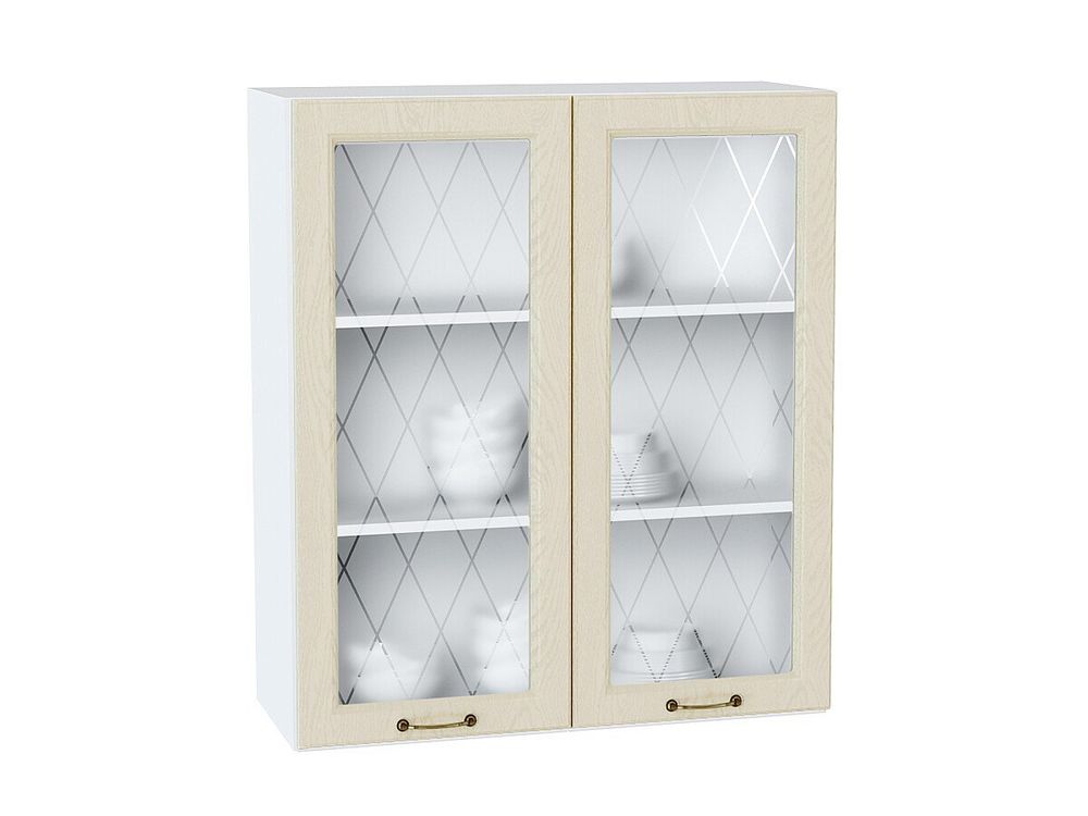 Шкаф верхний с 2-мя остекленными дверцами Ницца