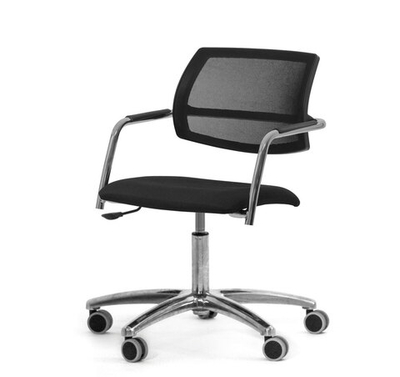 URBAN-MESH Кресло крест, ткань ЧЕРНЫЙ/ХРОМ