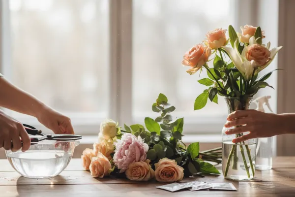 Первая помощь букету: реанимация после дороги.