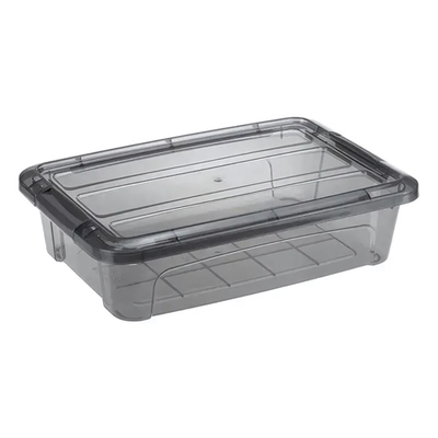 Ящик для хранения с замками КИП 2,8л Черный прозрачный