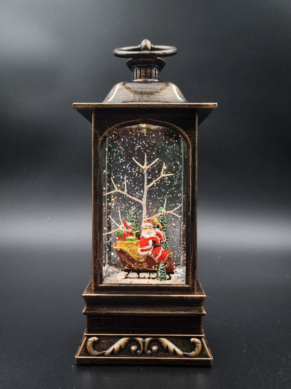 Фонарь новогодний светящийся музыкальный сеть/батарейки QW52