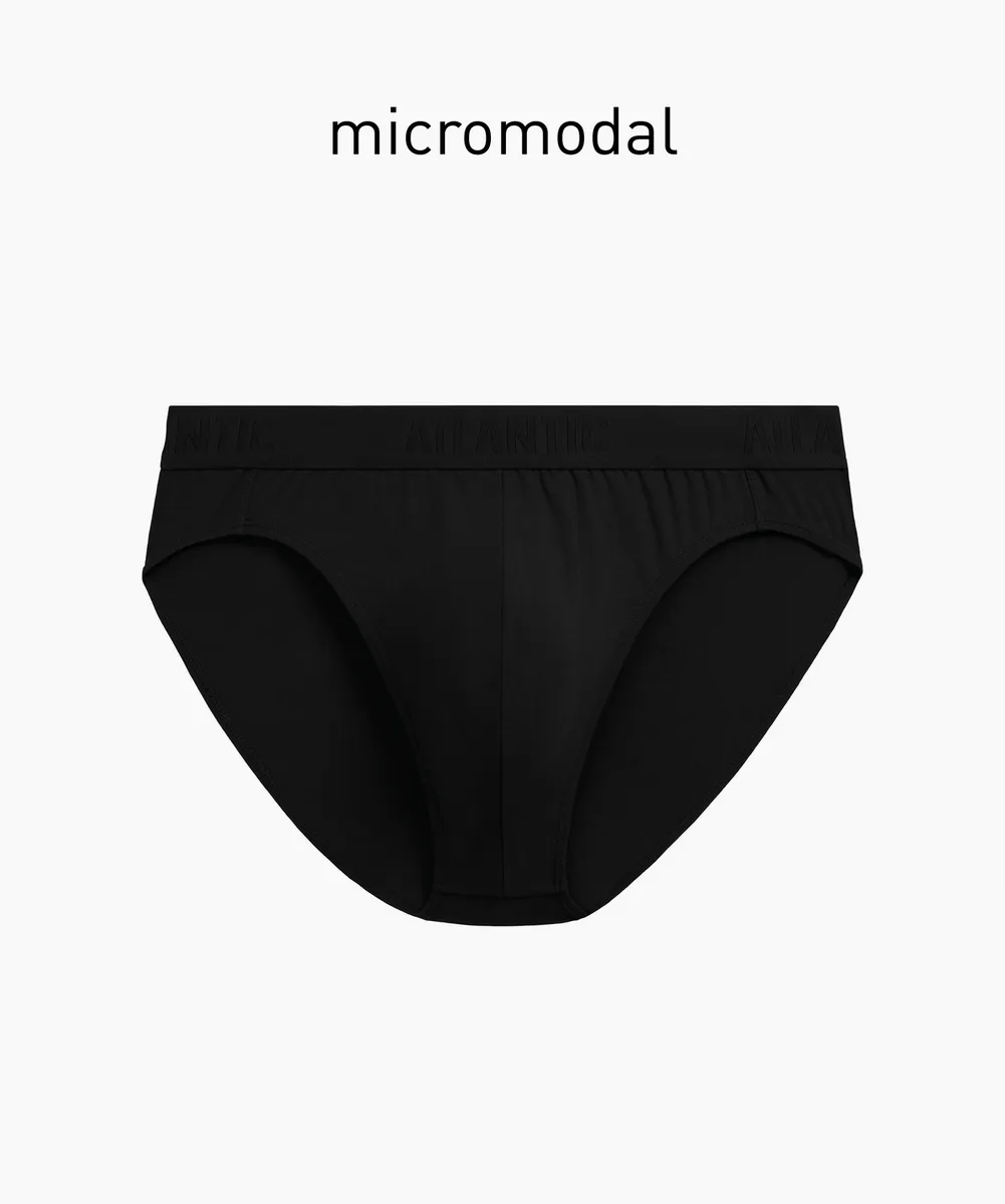 Мужские трусы слипы спорт Atlantic, 1 шт. в уп., микромодал, черные, MP-1590