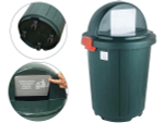 Бак 105л с крышкой-клавишей на колесах (темно-зеленый)