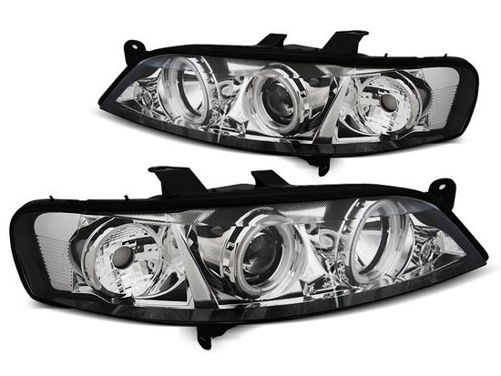 Передние фары Angel Eyes для Opel Vectra B (99-02) CCFL Chrome
