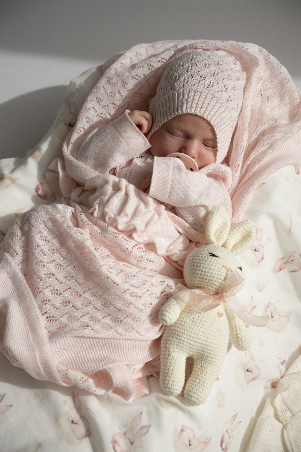 Комплект на выписку "Сакура" с песочником, Розовый