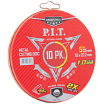 Диск отрезной по нерж. стали P.I.T. DRUA ACTW01-1250B (125x22,2x1,0 мм, 10 шт, металлический бокс)