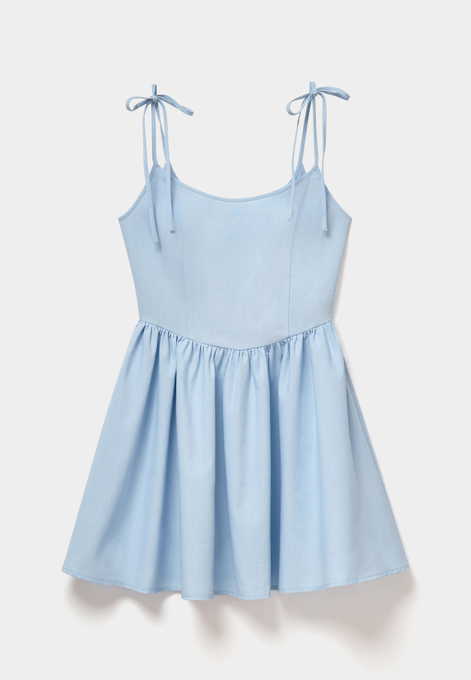 Платье мини изо льна приталенного силуэта