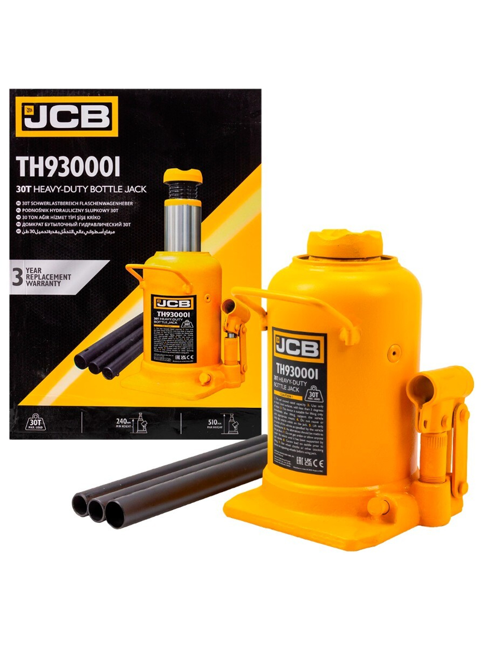 Домкрат бутылочный 30т JCB JCB-TH930001