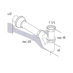 Сифон для раковины и биде Migliore Ricambi  17917 1"1/4 бронза схема