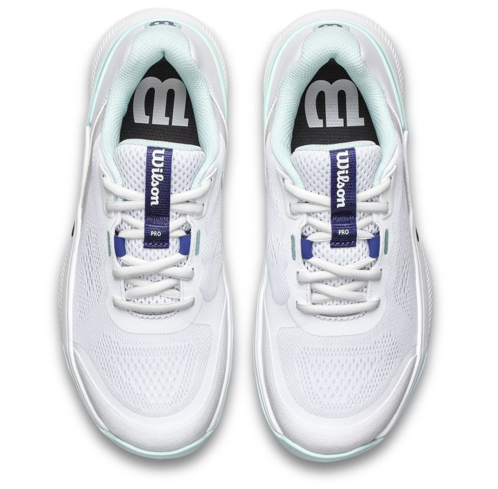 Детские теннисные кроссовки Wilson Intrigue Pro JR - white/bay/skip blue