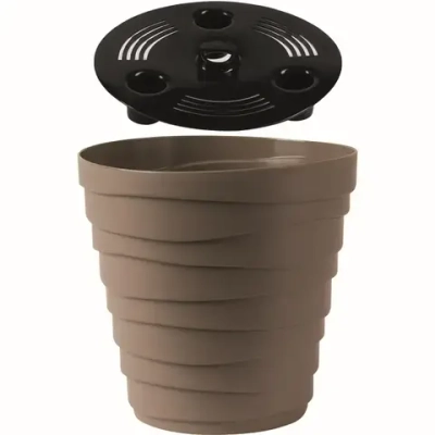 Кашпо для цветов пластиковое 1,4л d-14,5см «Бархан» Мокачино