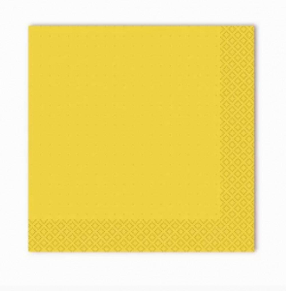 Салфетки Gratias однослойные 24*24 см, сложение 1/4, жёлтый, 400 шт