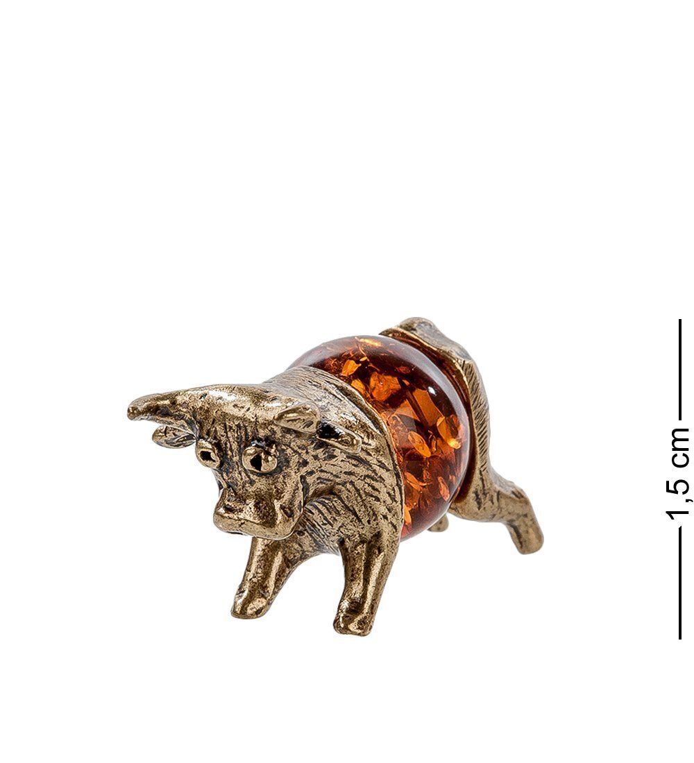 AM- 233 Фигурка «Бычок» (латунь, янтарь)