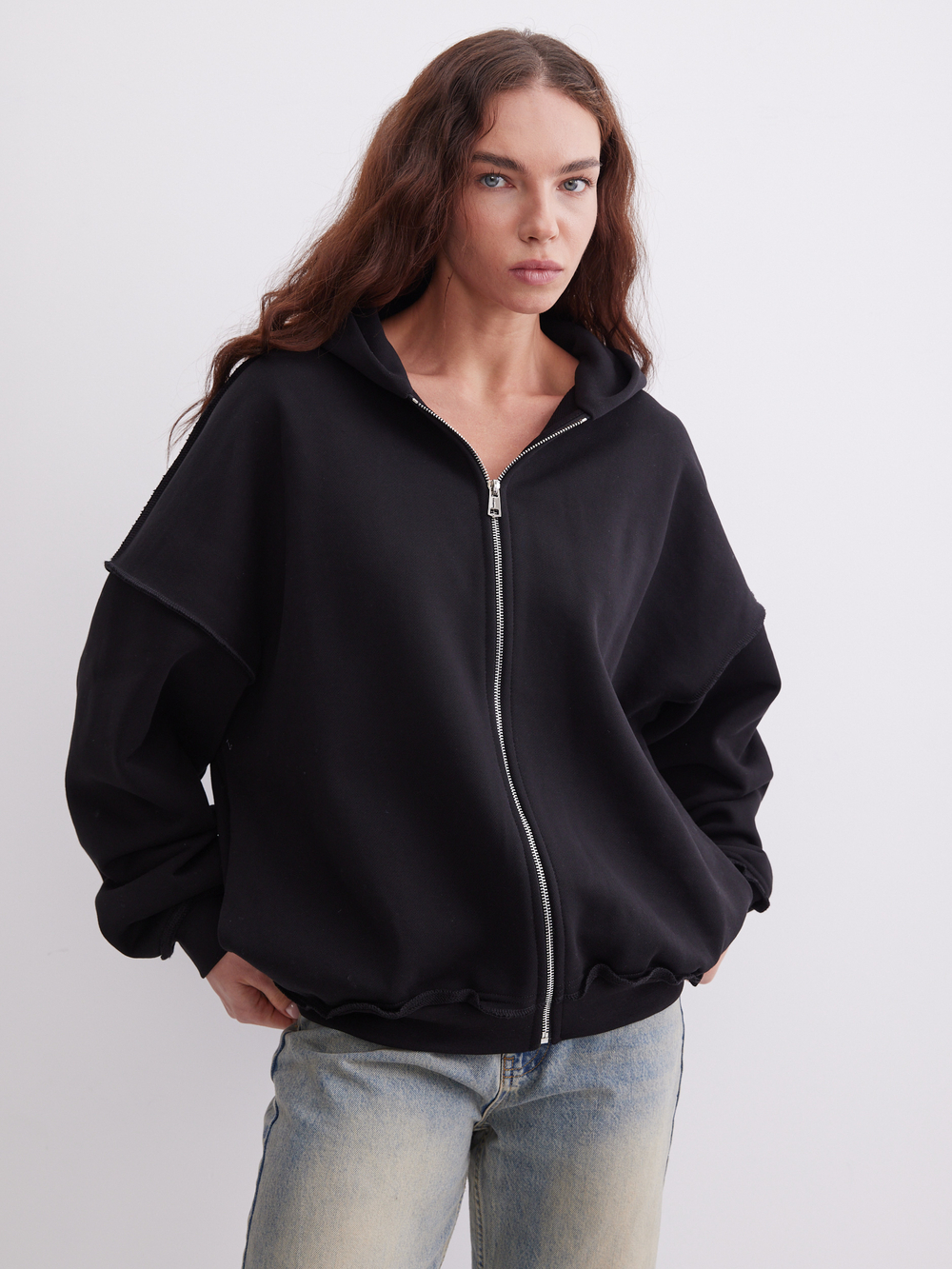 Зип-худи Красивое/Pretty, чёрное