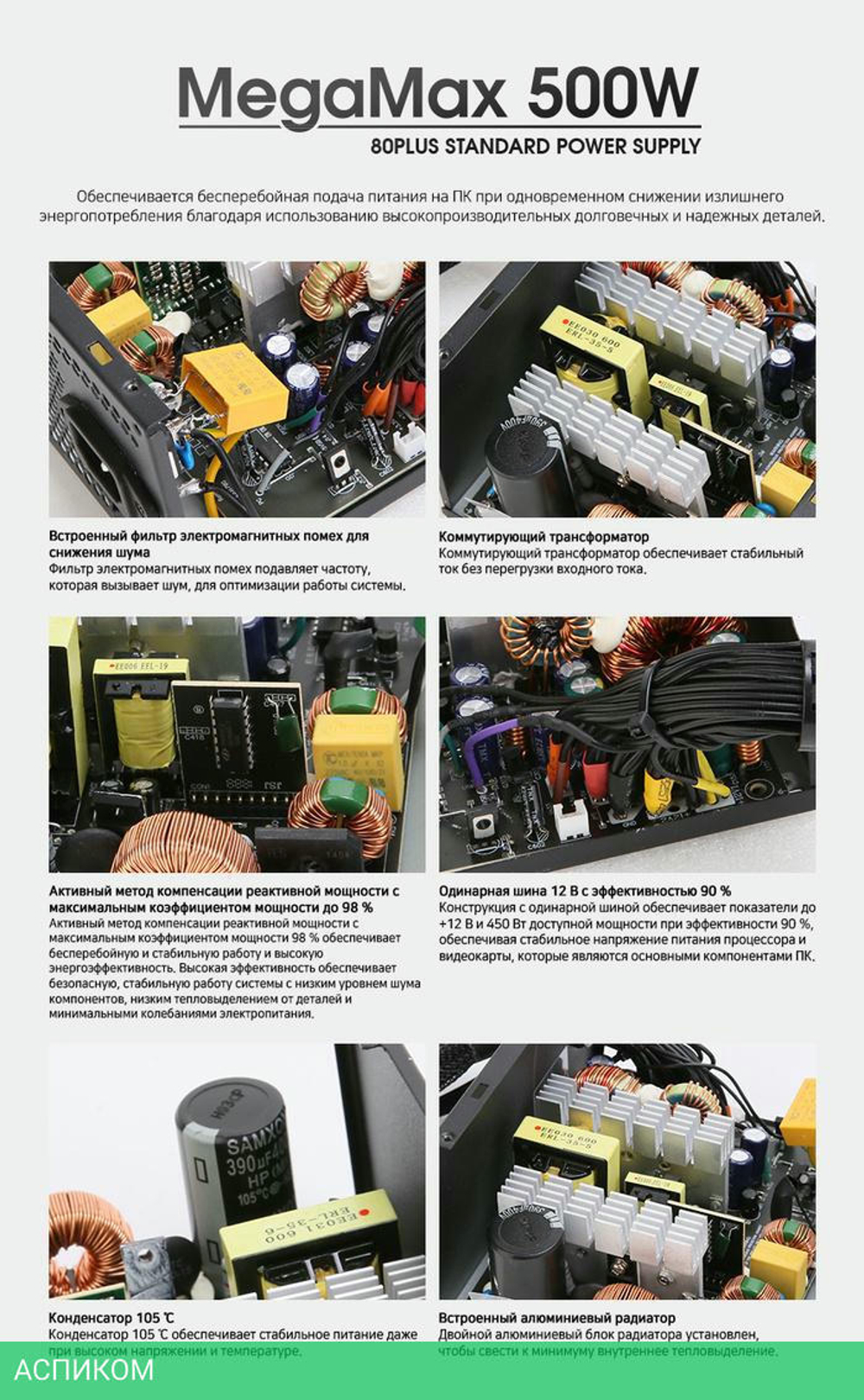 Блок питания Zalman MegaMax TXll 500W (ZM500-TXII)