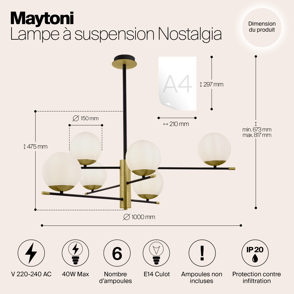 Потолочная люстра Maytoni MOD048PL-06G