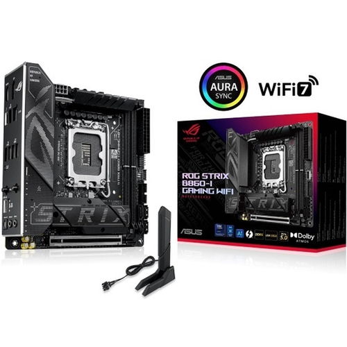 Материнская плата ASUS ROG STRIX B860-I GAMING WIFI (LGA1851/B860/2xDDR5/PCI-Ex16/2xM.2/Wi-Fi/BT/GLAN/HDMI/DP/Mini-ITX)