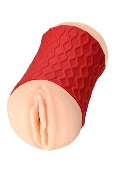 Двухсторонний мастурбатор JOS NADIN в красном цилиндре (Цвет: телесный)