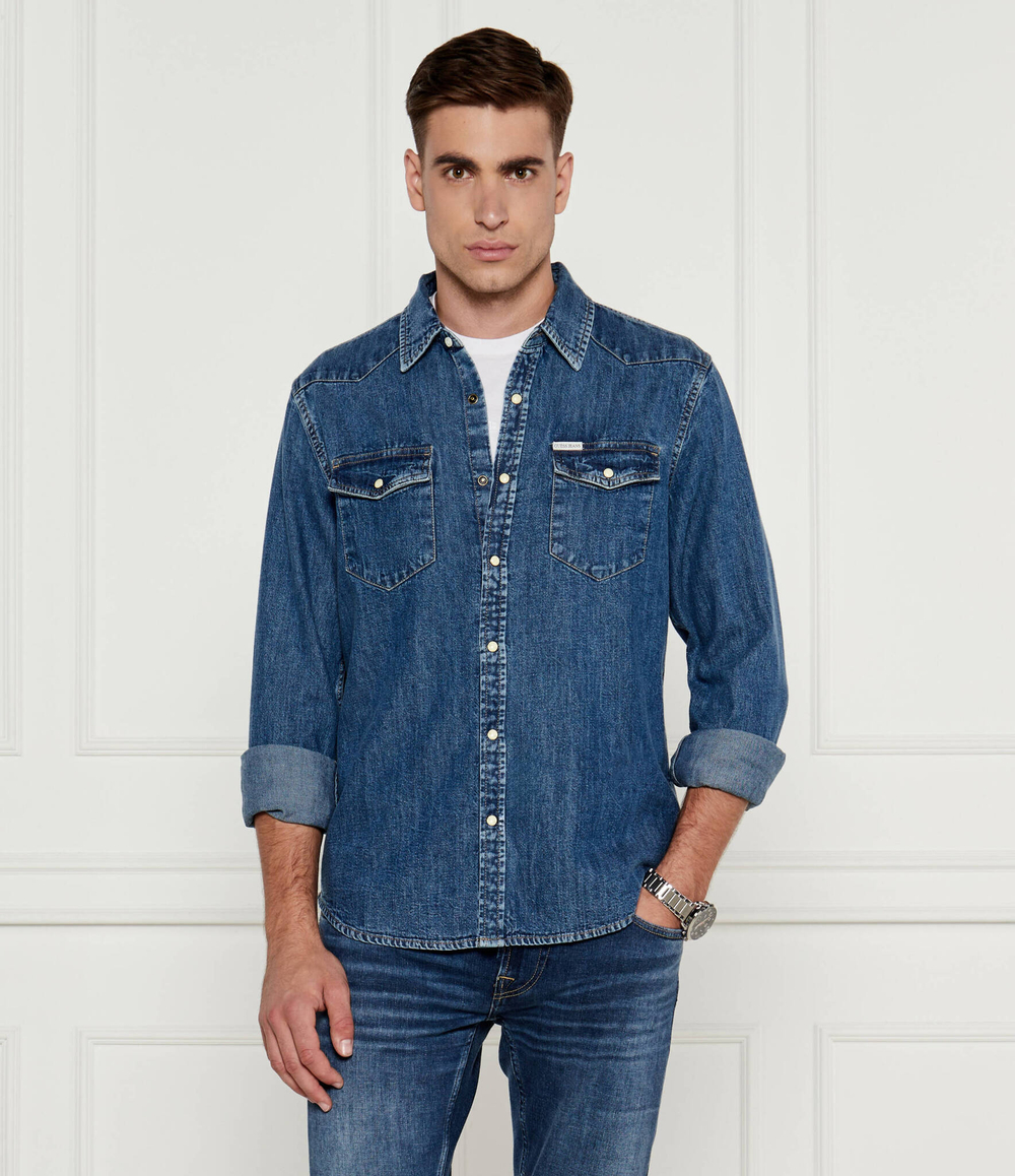 Джинсовая рубашка Guess Jeans - голубой(M4YH55 D5EI1)