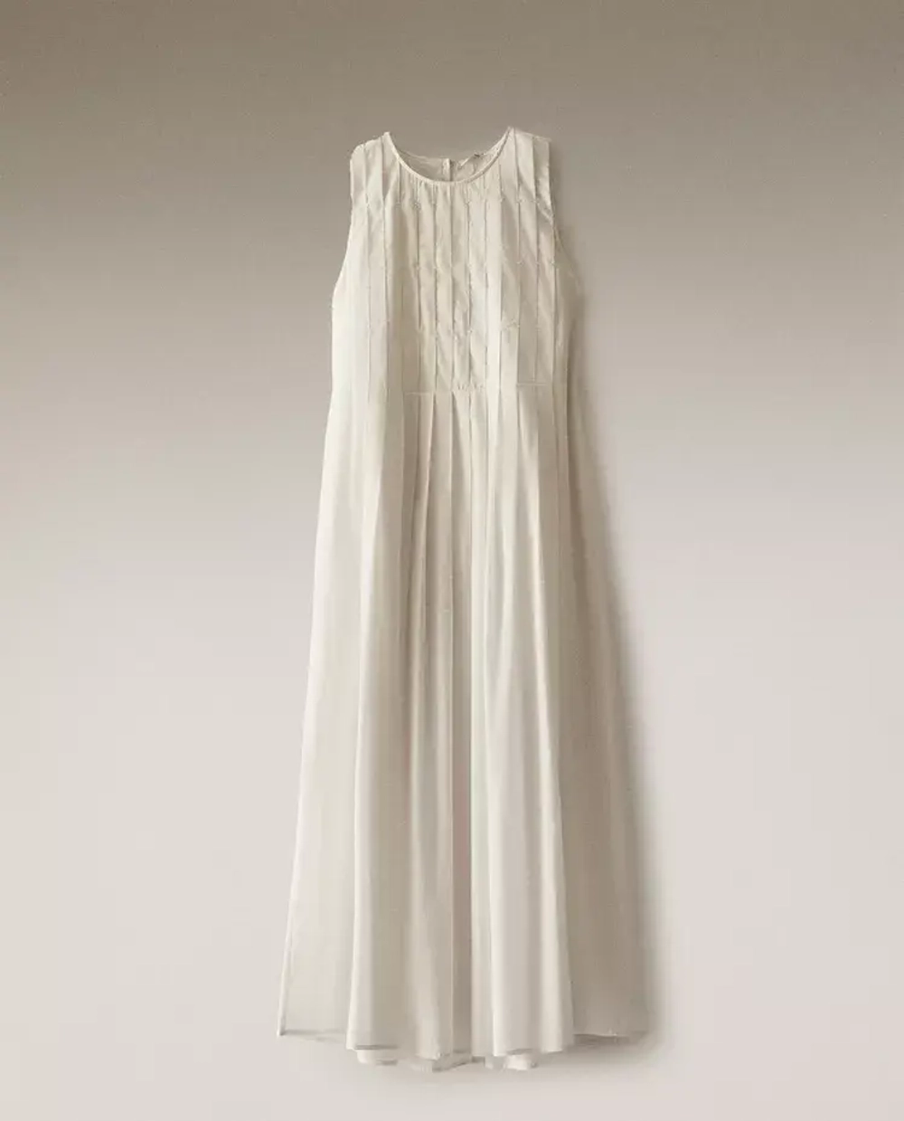 ZARA HOME ПЛЯЖНОЕ ПЛАТЬЕ МИДИ С ЗАЩИПАМИ, ЭКРЮ