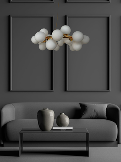 Люстра подвесная Lanbos, 25 LED ламп G9, 175 Вт, до 30 кв м, золотая