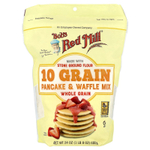 Bob's Red Mill, Смесь для блинов и вафель из 10 злаков, цельнозерновые, 680 г (24 унции)