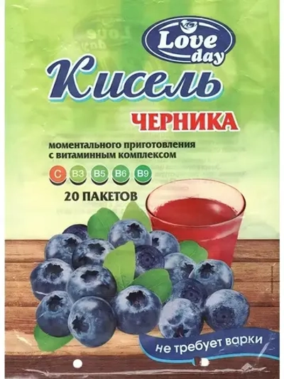 Кисель Love Day Черника 30 г * 20 шт в 1 упаковке