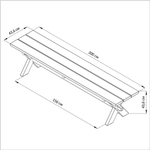 Деревянная скамейка садовая Осло из массива сосны для дома и сада 200х44 см, белая