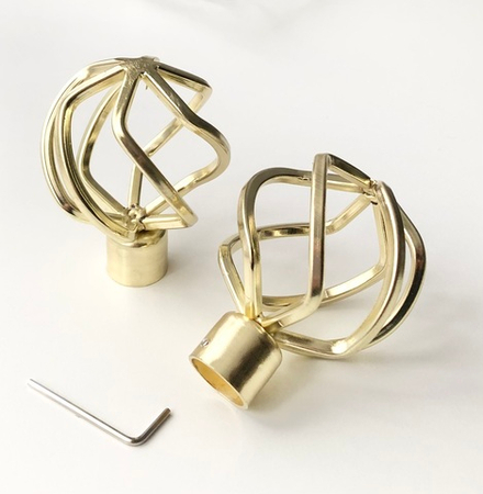 Наконечники "Глобо Ост" для кованых карнизов d20 мм, цвет латунь