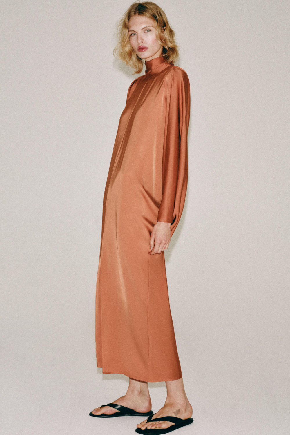 ZARA ПЛАТЬЕ-ТУНИКА ZW COLLECTION, МЕДНЫЙ