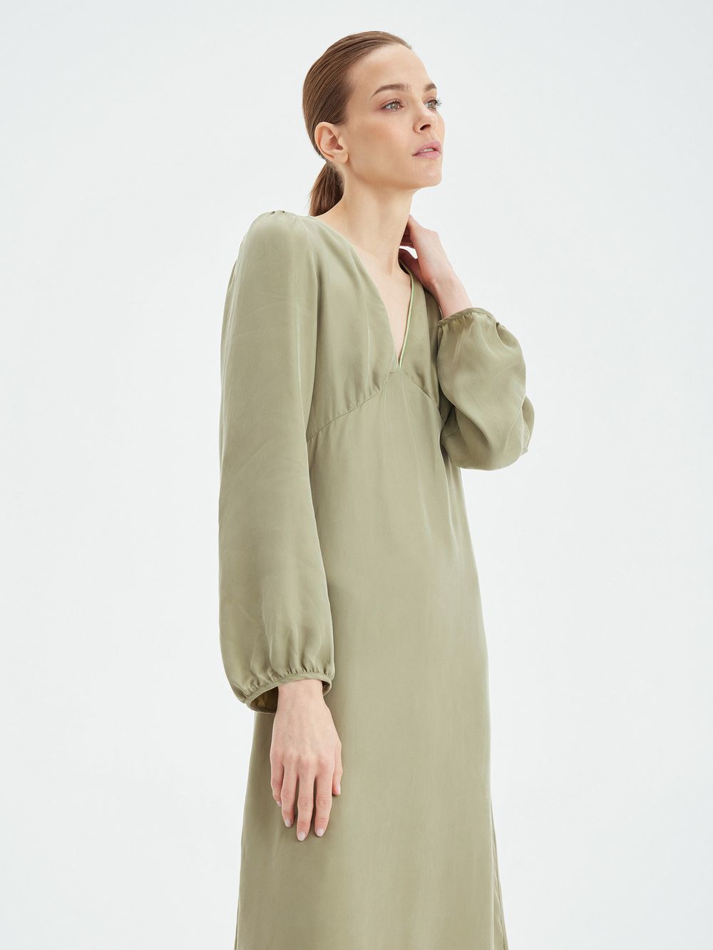 Платье ГРЭЙС оливкового цвета