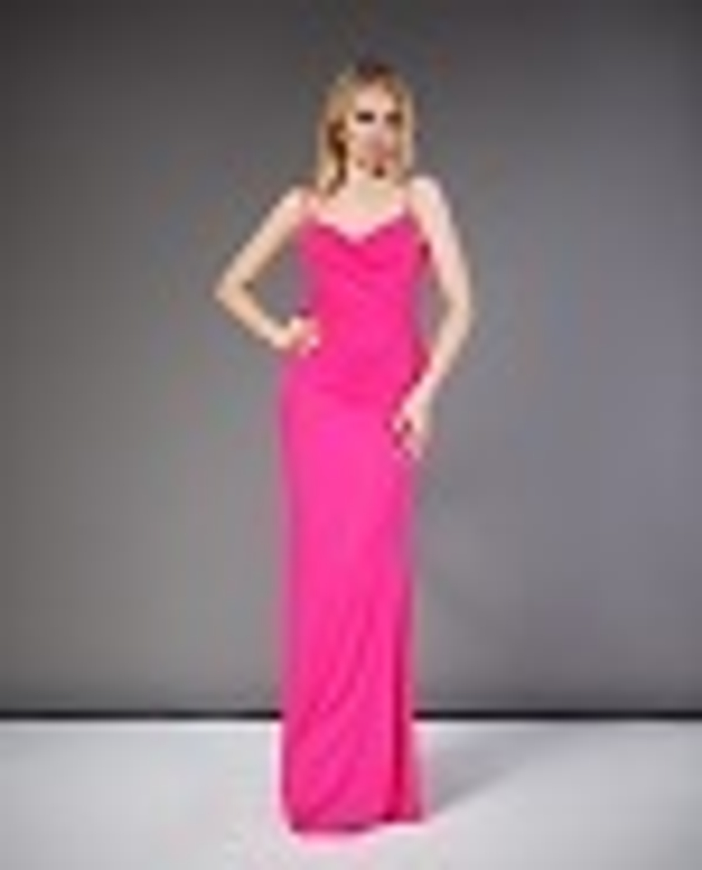 23-19 SS Платье в пол на лямках, фуксия XS