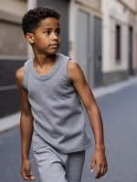 Серая майка детская для мальчика в сад