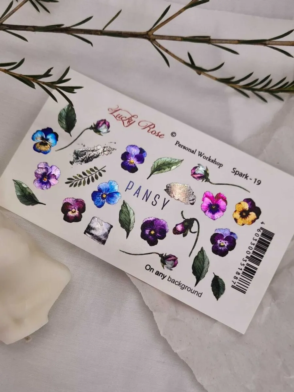 Lucky Rose Слайдеры наклейки для ногтей Spark 19