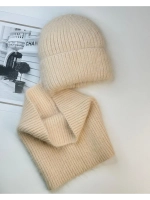 комплект шапка с шарфом- снуд зимний вязаный