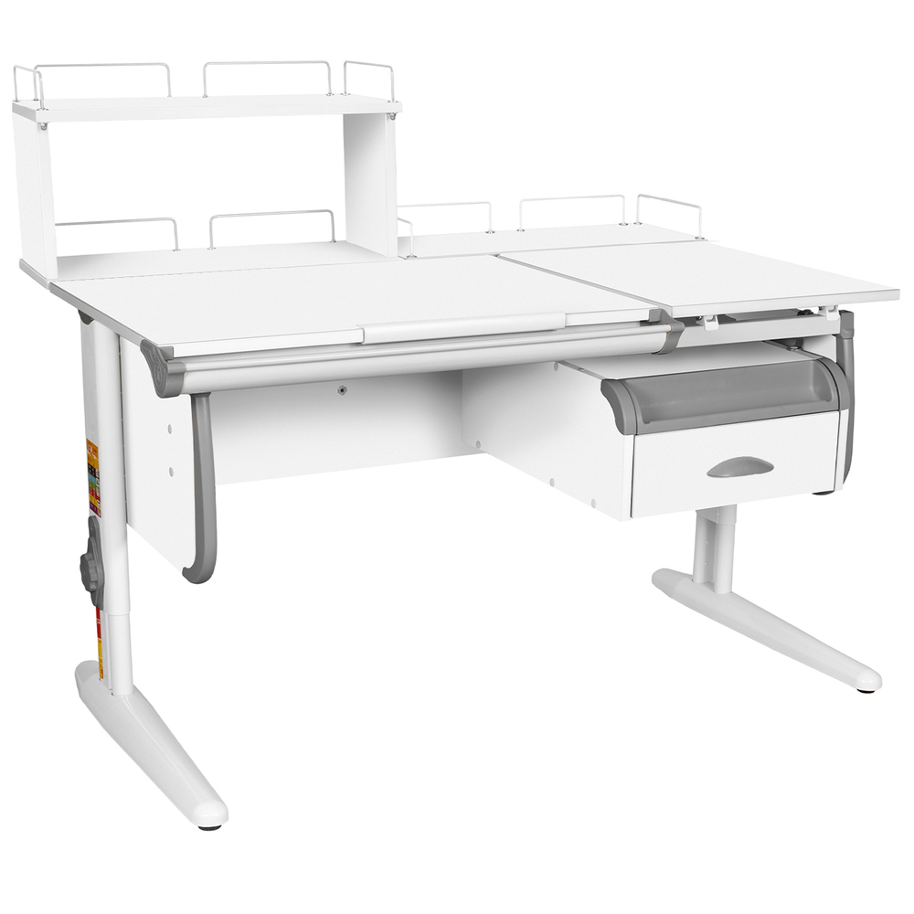 Растущая парта СУТ 25 с задними полками СУТ.15.210 и СУТ.15.240 и навесной тумбой (1200×880 мм)