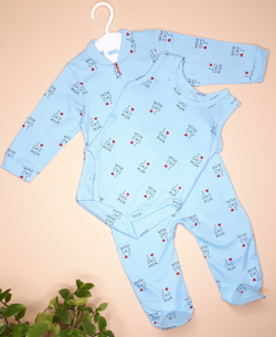 Комплект Люблю Папу и Маму (голубой)