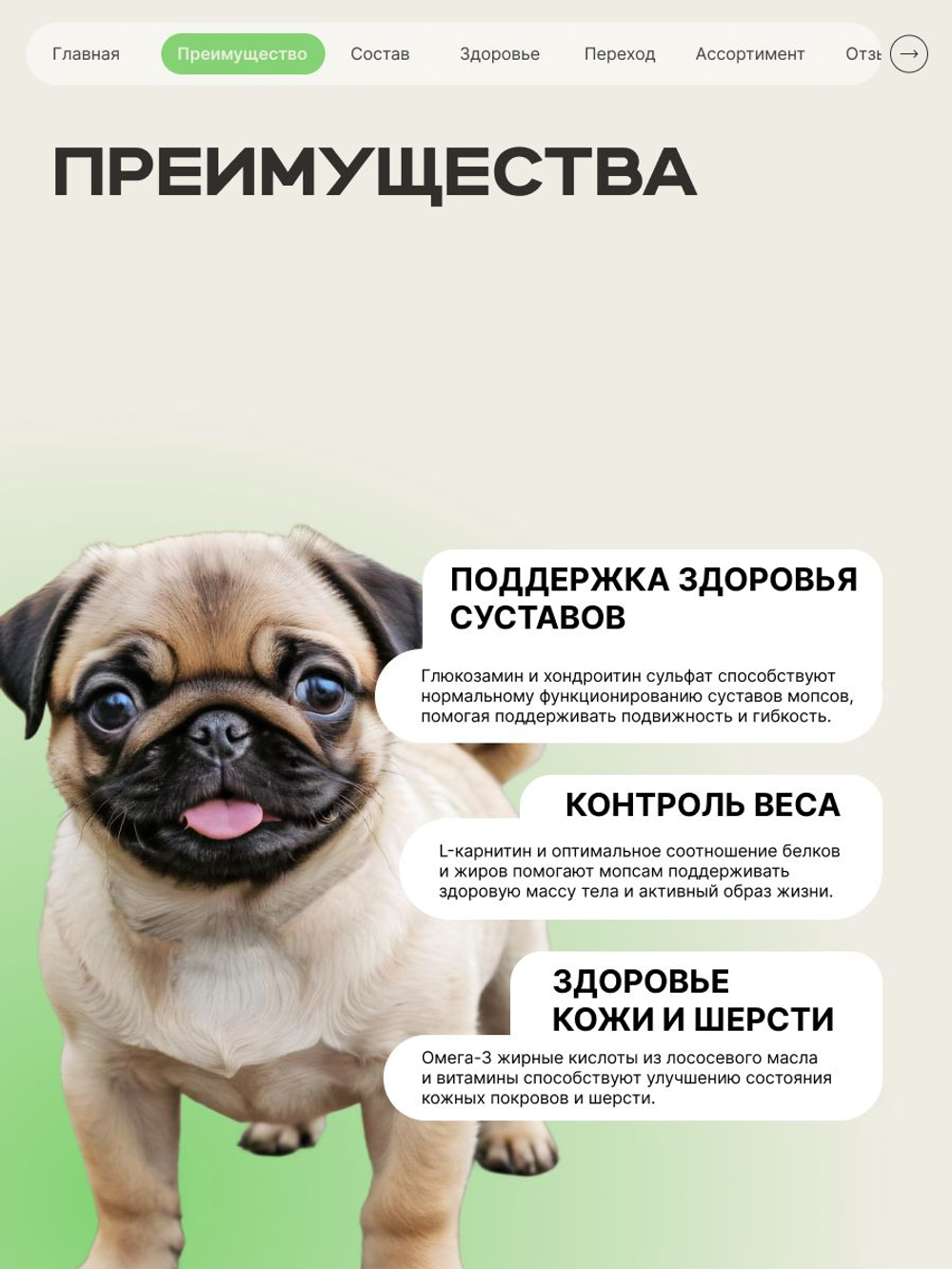 Quattro корм для щенков породы Мопс, с ягненком, 6 кг, QUATTRO