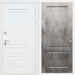 Входная металлическая дверь REX (РЕКС) 6 Лондон Силк сноу / ФЛ-117 Бетон темный