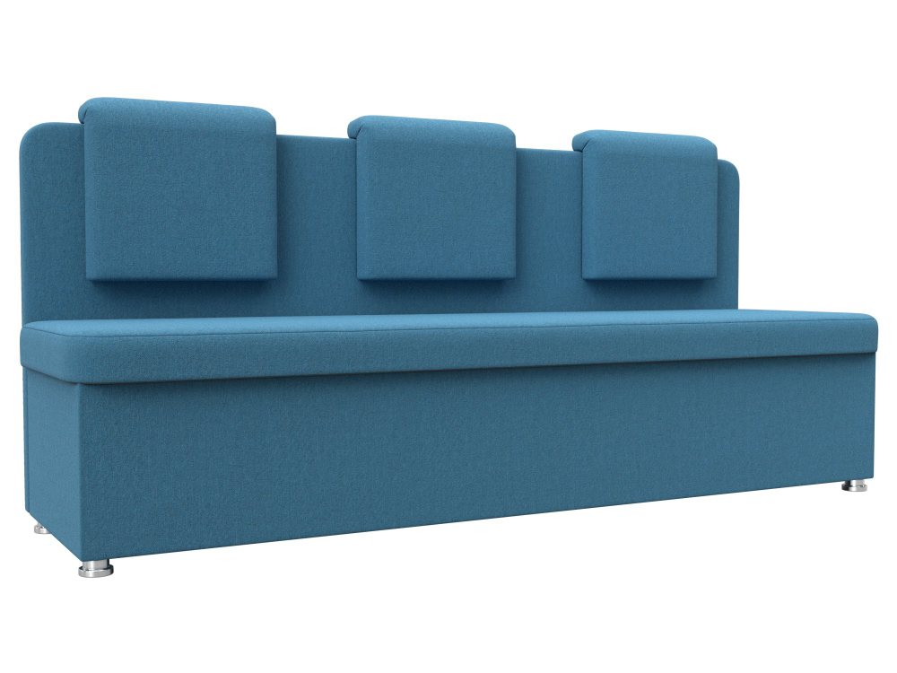 Диван кухонный прямой Маккон 3-х местный, Амур 10 голубой, Рогожка, 125869